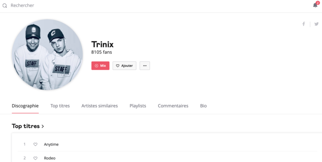 Mejorar su perfil de Deezer