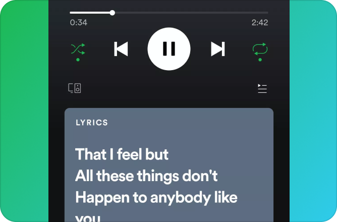 página de spotify lyrics